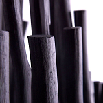 Люстра черная с несколькими ярусами деревянных палочек Bright Wooden Chandelier варинант исполнения - 7 | Loft Concept в Красноярске