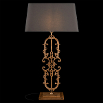 Настольная лампа на ажурном чугунном основании с тканевым серым абажуром Openwork Lamp варинант исполнения - 2 | Loft Concept в Красноярске