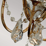  Бра в классическом стиле с 3-мя лампами в виде свеч на овальном зеркальном основании с хрустальными подвесками и подсвечниками Feiss варинант исполнения - 2 | Loft Concept в Красноярске