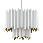 Люстра белая с гофрированным двойным абажуром Corrugated Double Lampshade варинант исполнения - 2 | Loft Concept в Красноярске