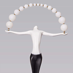 Торшер черно-белая статуэтка Девушка Girl Carries Light Balls варинант исполнения - 2 | Loft Concept в Красноярске