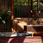 Трехместный диван с кожаной обивкой коричневый Coste Leather Sofa варинант исполнения - 8 | Loft Concept в Красноярске