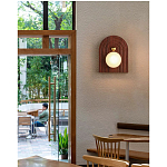 Настенный светильник с деревянным резным основанием Wood Wall Lamp варинант исполнения - 3 | Loft Concept в Красноярске