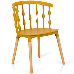 Пластиковый стул на ножках из массива бука Ferret Spiral Mustard варинант исполнения - 1 | Loft Concept в Красноярске