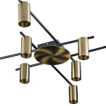 Потолочный светильник с 10-ю цилиндрическими плафонами цвета латунь TRIBES CHANDELIER варинант исполнения - 2 | Loft Concept в Красноярске