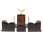 Настольный письменный набор из лемезита и змеевика с декором в виде Орла в подарочной упаковке Successful Leader варинант исполнения - 6 | Loft Concept в Красноярске