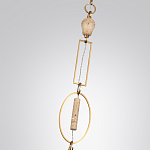 Подвесной светильник с плоским прозрачным плафоном и декоративной вставкой из текстурного камня Tectona  варинант исполнения - 7 | Loft Concept в Красноярске