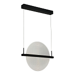 Светодиодный подвесной светильник круглой формы с металлическим черным каркасом Marble Glow варинант исполнения - 2 | Loft Concept в Красноярске