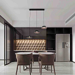 Люстра подвесная с тремя матовыми черными плафонами Obsidian Touch варинант исполнения - 4 | Loft Concept в Красноярске