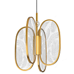 Люстра с гравировкой на акриловых плафонах Gravyura Bronze D 33 см варинант исполнения - 1 | Loft Concept в Красноярске