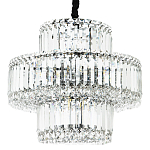 Круглая люстра с хрустальным декором Harmonica Crystal Round Chrome Chandelier варинант исполнения - 1 | Loft Concept в Красноярске