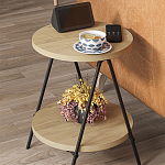 Стол приставной с 2-мя круглыми столешницами из дерева ESSEL OAK варинант исполнения - 4 | Loft Concept в Красноярске