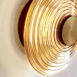 Бра с рельефным круглым плафоном янтарного цвета Savio Glass Disc Light варинант исполнения - 3 | Loft Concept в Красноярске