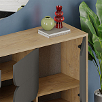 Комод цвета древесины с 3-мя дверцами и выдвижным ящиком темно-серого цвета SPARK CONSOLE OAK ANTHRACITE варинант исполнения - 4 | Loft Concept в Красноярске