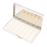 Таблетница карманная прямоугольная на 7 отделений с зеркалом и накладкой из натурального камня Турмалин Silver Stone Pillboxes варинант исполнения - 3 | Loft Concept в Красноярске