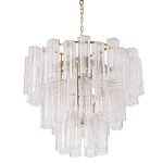 Люстра круглая многоярусная с прозрачными подвесками из стекла Hexagon Tube Light варинант исполнения - 1 | Loft Concept в Красноярске