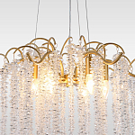 Люстра подвесная с изогнутыми золотистыми элементами и хрустальными подвесками FAIRYTREE Light варинант исполнения - 3 | Loft Concept в Красноярске