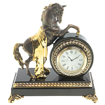 Часы настольные бронзовые с декором в виде коня Horse Stone Clock варинант исполнения - 5 | Loft Concept в Красноярске