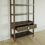 Стеллаж Elsa Dreams Walnut со стеклянными полками и ящиком варинант исполнения - 3 | Loft Concept в Красноярске