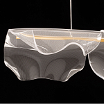 Люстра линейная с 3-мя белыми волнистыми плафонами Wave Line варинант исполнения - 6 | Loft Concept в Красноярске