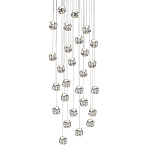 Люстра каскадня с 27-ю прозрачными шарообразными подвесами Bubbles Bocci варинант исполнения - 1 | Loft Concept в Красноярске