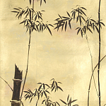 Обои ручная роспись Bamboo Quicksilver on Warm Gold gilded tea paper варинант исполнения - 1 | Loft Concept в Красноярске