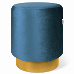 Пуф синий велюр на золотом металлическом основании Golden Belt варинант исполнения - 1 | Loft Concept в Красноярске