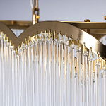 Люстра прямоугольная на цепях с прозрачными трубками и волнистым краем Nembus варинант исполнения - 7 | Loft Concept в Красноярске