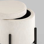 Молочный пуф на черных ножках SANJAY варинант исполнения - 3 | Loft Concept в Красноярске