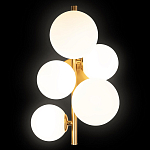 Бра с золотым основанием и 5-ю белыми шарообразными плафонами Bubble варинант исполнения - 1 | Loft Concept в Красноярске