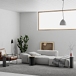 Стол журнальный цвета антрацит из 3-х частей со столешницами в виде геометрических элементов MUND ANTHRACITE варинант исполнения - 2 | Loft Concept в Красноярске