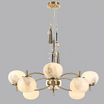 Люстра подвесная с 8-ю шарообразными плафонами из белого стекла с подвесками из камня и кисточками Agatelle варинант исполнения - 4 | Loft Concept в Красноярске