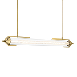 Подвесной светильник линейный золотого цвета с длинной цилиндрической стеклянной трубкой Eurofase варинант исполнения - 1 | Loft Concept в Красноярске