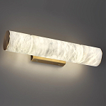 Бра с цилиндрическим плафоном из белого алебастра на прямоугольном основании Латунь Cryptocrystalline Stone варинант исполнения - 2 | Loft Concept в Красноярске