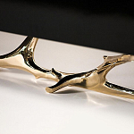 Дизайнерский комод чёрный глянцевый с основанием в виде золотых ветвей Meta Credenza  варинант исполнения - 2 | Loft Concept в Красноярске