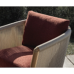 Дизайнерское уличное кресло из массива дерева с веревочной спинкой BOBOLI Armchair варинант исполнения - 3 | Loft Concept в Красноярске