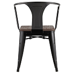 Черный глянцевый стул с сиденьем из натурального дерева TOLIX варинант исполнения - 4 | Loft Concept в Красноярске