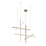 Люстра с 6-ю  пересекающимися цилиндрическими плафонами на тонких тросах Trumpet tube варинант исполнения - 2 | Loft Concept в Красноярске