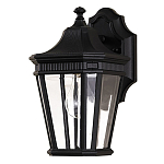 Настенный фонарь черного цвета с прозрачными стеклянным плафоном Feiss варинант исполнения - 6 | Loft Concept в Красноярске