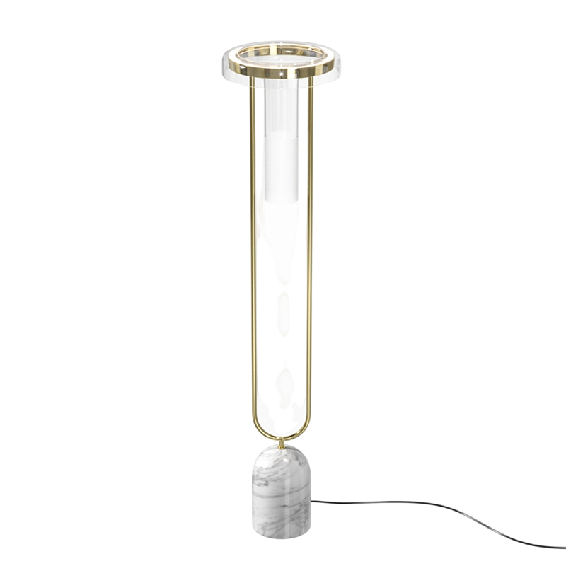 Напольный торшер светодионый Ikebana 3000К 24Вт Латунь Прозрачный в Красноярске | Loft Concept 