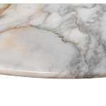 Столик журнальный с круглой мраморной столешницей на трех опорах Marble Stone Drawing варинант исполнения - 4 | Loft Concept в Красноярске