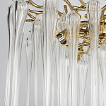 Люстра подвесная круглая в виде ветвей деревьев бронзового цвета с прозрачными подвесками-каплями Droplet Chandelier варинант исполнения - 5 | Loft Concept в Красноярске