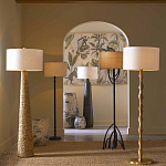 Торшер с фактурным массивным корпусом и тканевым цилиндрическим абажуром Textured Monolith варинант исполнения - 5 | Loft Concept в Красноярске