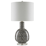 Настольная лампа с корпусом в форме амфоры и тканевым абажуром Warmth of Light варинант исполнения - 3 | Loft Concept в Красноярске