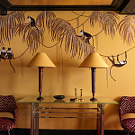 Обои с вышивкой ручной работы Étienne Original colourway on wool sateen варинант исполнения - 4 | Loft Concept в Красноярске