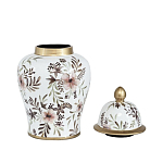 Ваза с нежным цветочным узором в пастельных тонах и крышкой с золотым акцентом Chinoiserie Ceramics варинант исполнения - 2 | Loft Concept в Красноярске