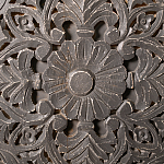 Деревянная тумба с резными ящиком и дверцей Azure Grey Wooden Nightstand варинант исполнения - 3 | Loft Concept в Красноярске