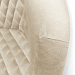 Барный стул со спинкой и подлокотниками на 4-х деревянных ножках Кремовый Велюр Ava Charm варинант исполнения - 4 | Loft Concept в Красноярске