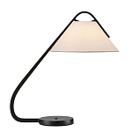 Настольная лампа с черным каркасом и белым тканевым абажуром в форме конуса Stylish Solution варинант исполнения - 3 | Loft Concept в Красноярске