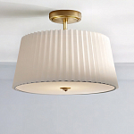 Потолочный светильник с белым плиссированным абажуром Ganglion варинант исполнения - 2 | Loft Concept в Красноярске